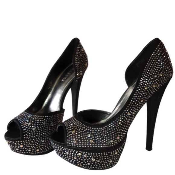 Bakers Shoes - LIKE NEW!  Bakers Showstopper Rhinestone Heels 7